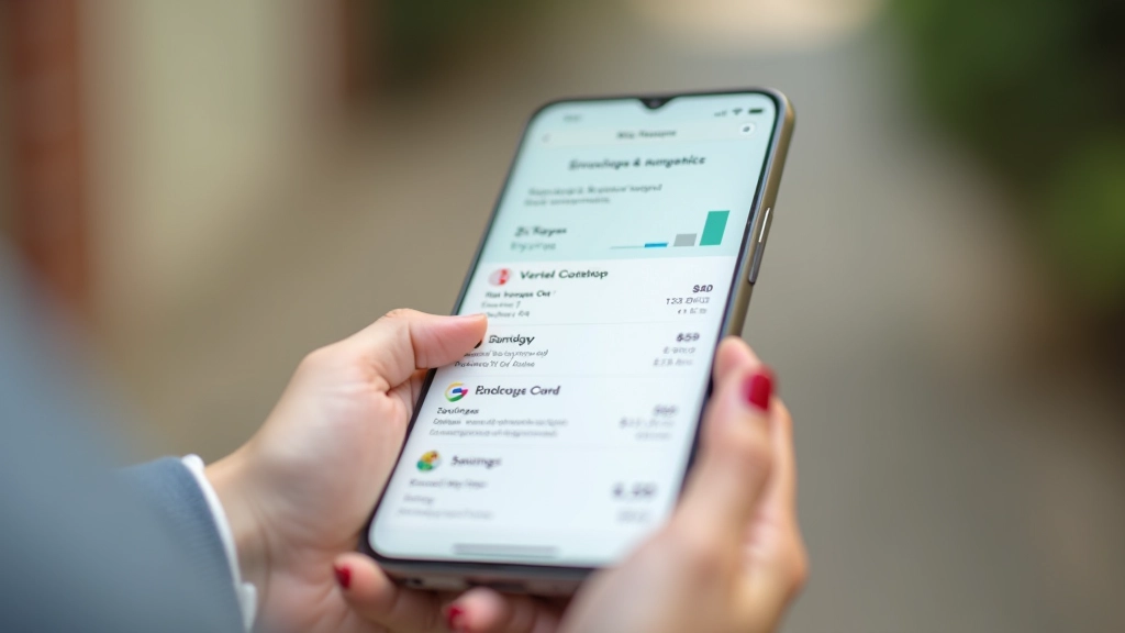 Mobile phone screen showing digital envelope budgeting app with real-time spending tracking and category progress bars