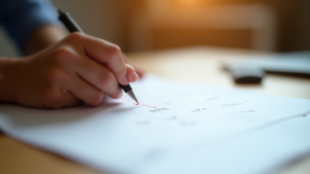 Person marking calendar with weekly budget review checkmark showing consistent tracking habit