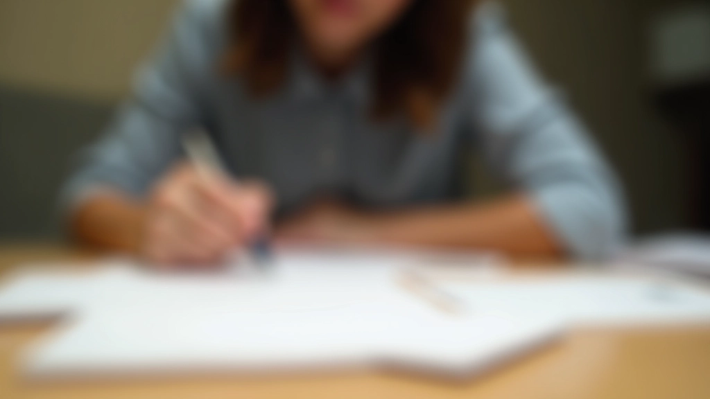 Colorful envelopes arranged on wooden table with pen writing category names